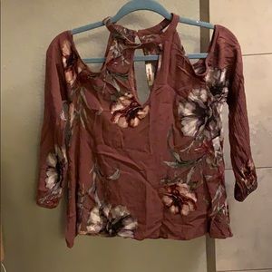 Floral cut out top